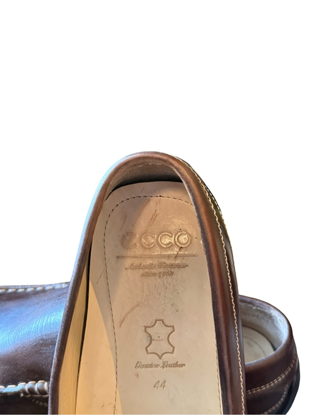 ECCO Brown Leather Slip-On Loafers EU 44 / US 10–10.5 - Picture 4 of 9